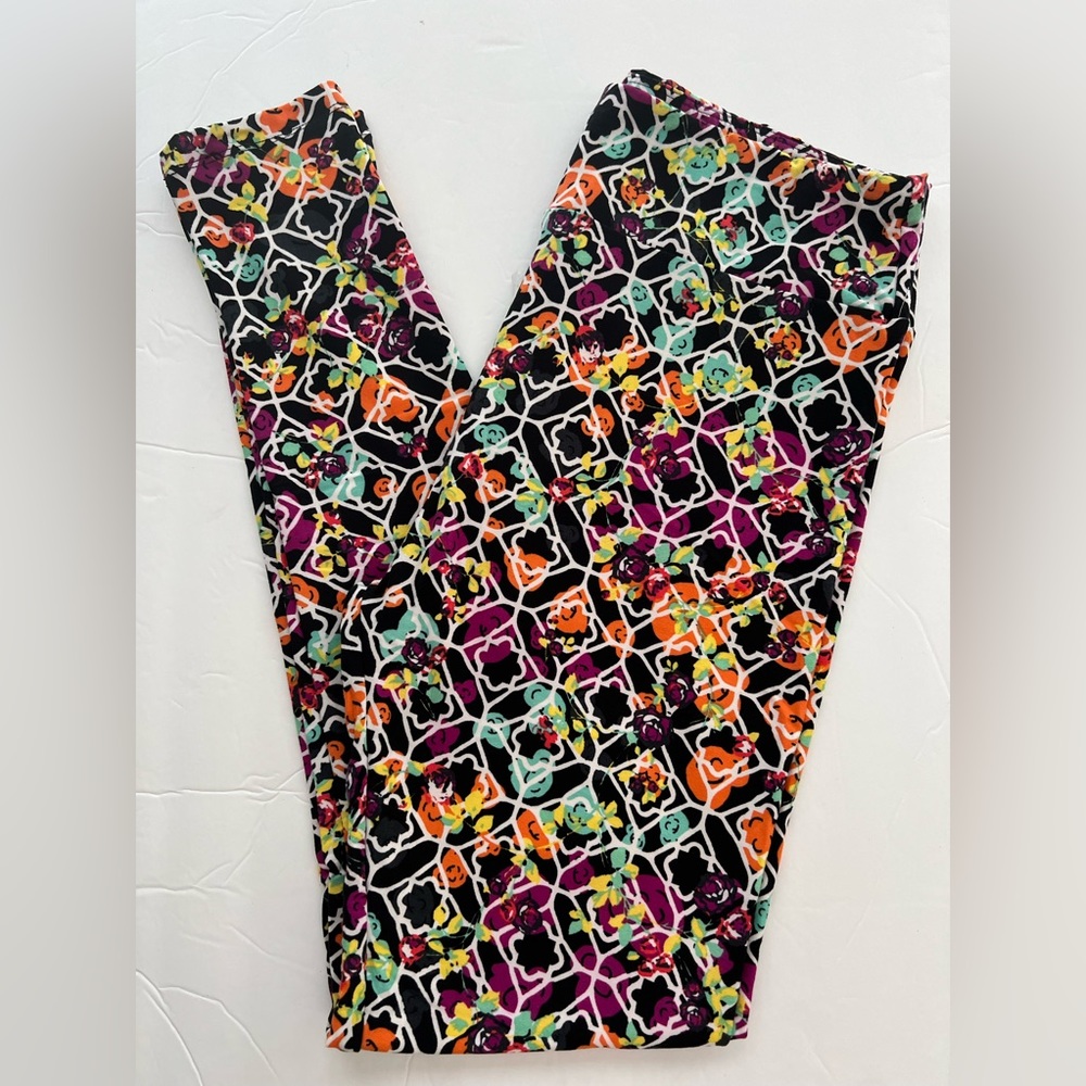 New LuLaRoe Size TC Black Floral Leggings